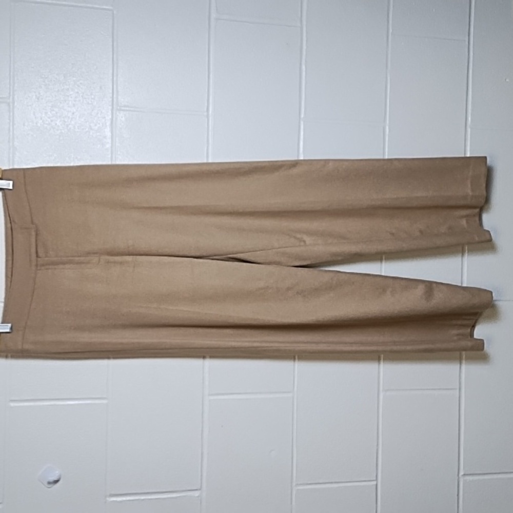 French Connection Soft Cashmere Wool Flannel Wide Straight Leg Trouser Pants